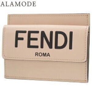 Fendi Baguette Card Wallet Pass Coin Logo Leather Pink Beige Black